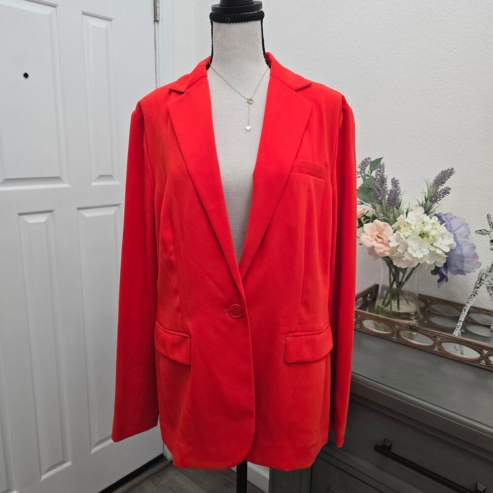 Lauren Ralph Lauren Red Blazer Sz 12 Workwear Office Christmas Holiday Preppy